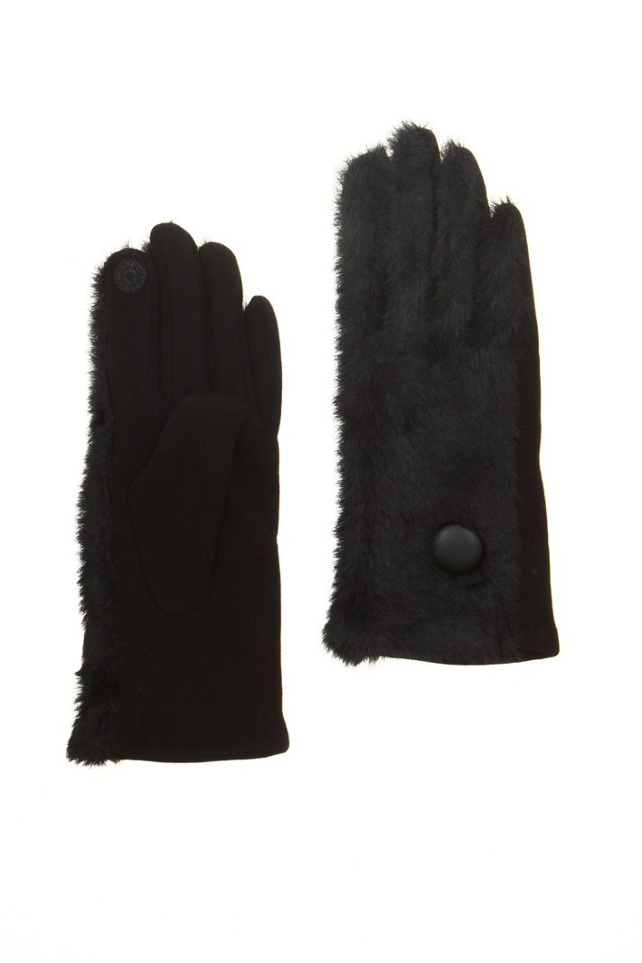 Buttoned jersey gloves Intrend Buttoned jersey gloves Intrend