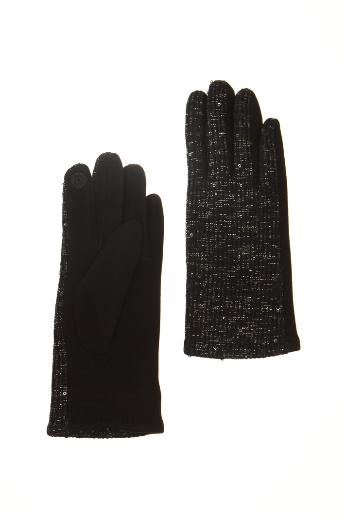 Jersey and sequin gloves Intrend Jersey and sequin gloves Intrend
