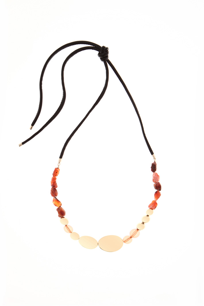 Necklace with irregular stones Intrend Necklace with irregular stones Intrend