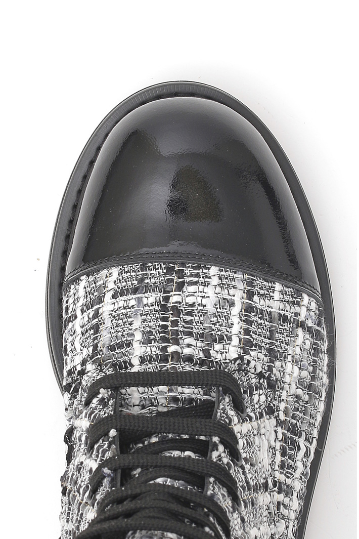Tweed and leather boots Intrend Tweed and leather boots Intrend