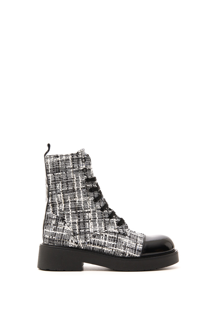 Tweed and leather boots Intrend Tweed and leather boots Intrend