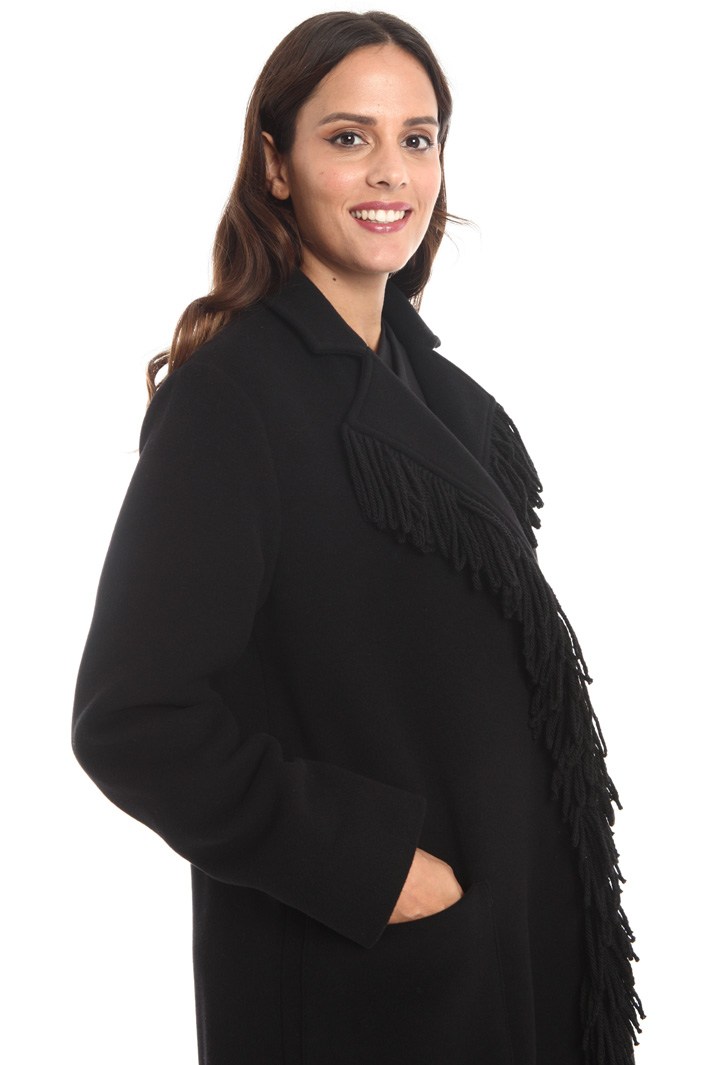 Fringed wool blend coat Intrend Fringed wool blend coat Intrend