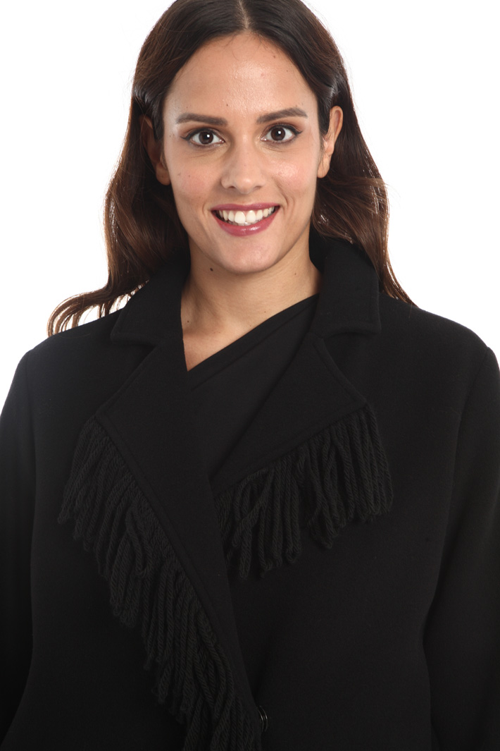 Fringed wool blend coat Intrend Fringed wool blend coat Intrend