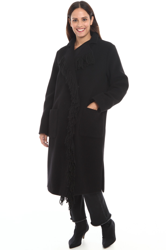 Fringed wool blend coat Intrend Fringed wool blend coat Intrend
