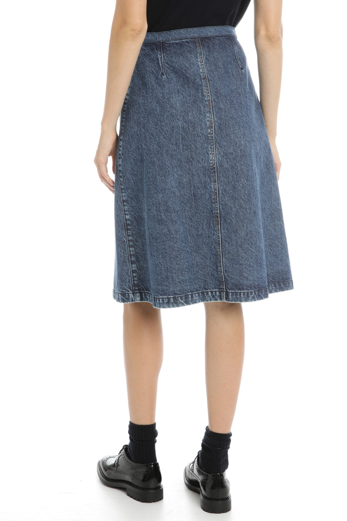 Fringed cotton denim skirt Intrend Fringed cotton denim skirt Intrend