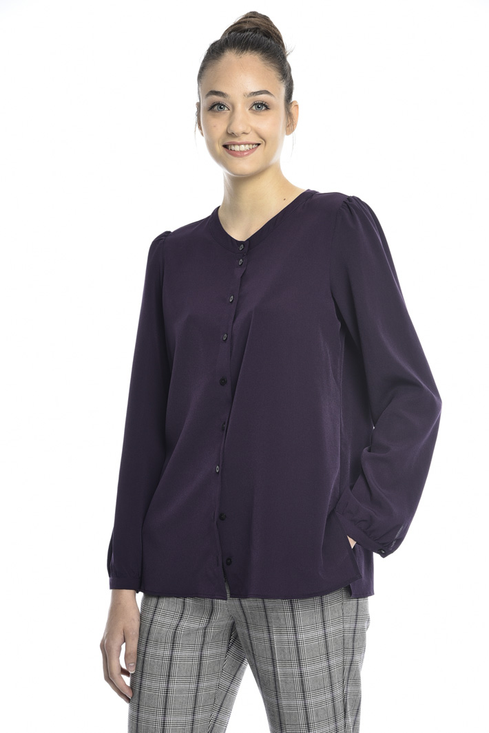 Crepe shirt with band collar Intrend Crepe shirt with band collar Intrend