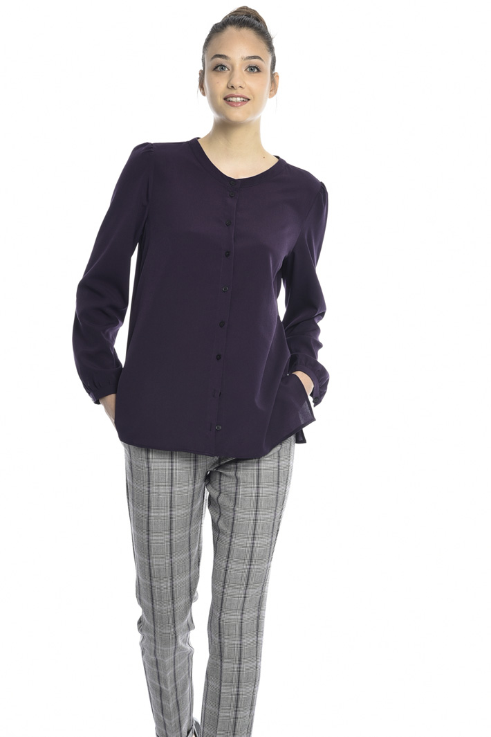 Crepe shirt with band collar Intrend Crepe shirt with band collar Intrend