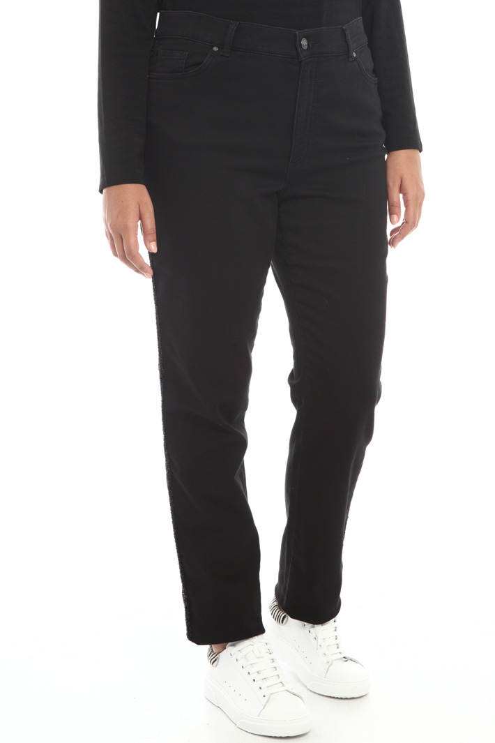 Denim trousers with side bands Intrend Denim trousers with side bands Intrend