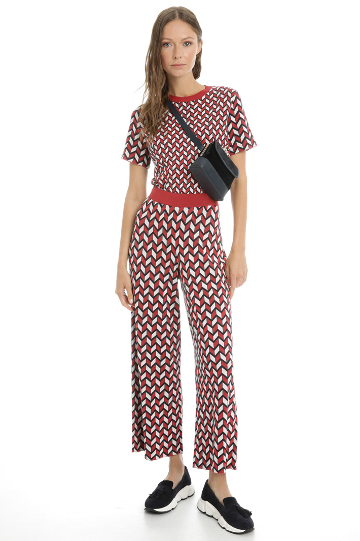 Trousers with jacquard motif Intrend Trousers with jacquard motif Intrend