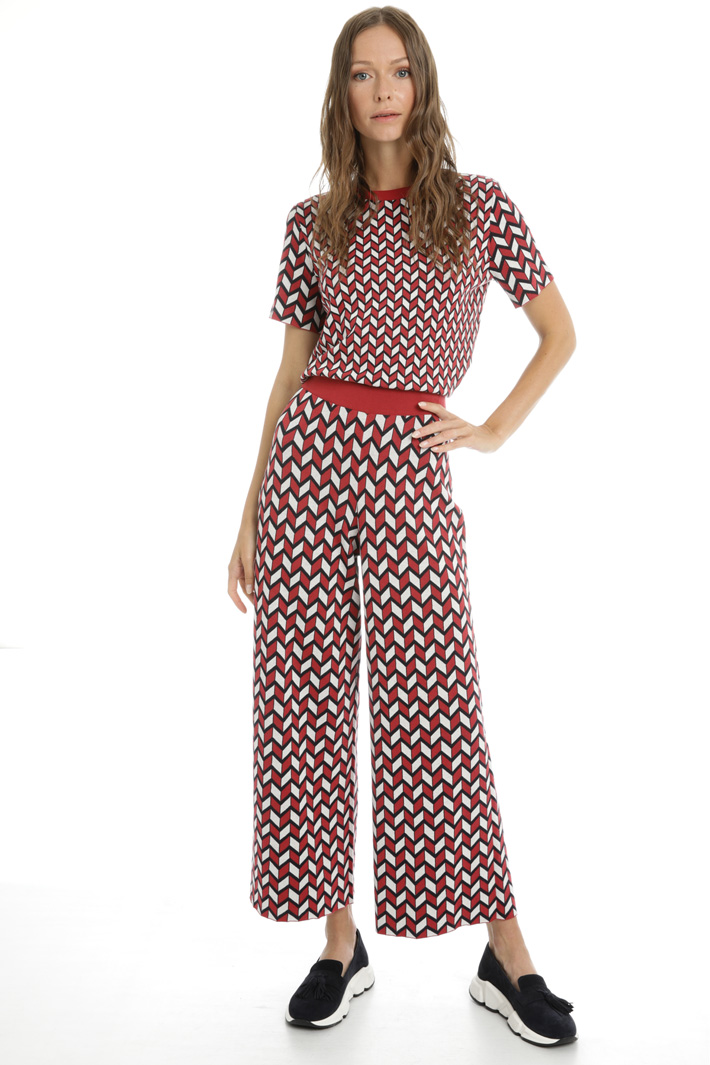 Trousers with jacquard motif Intrend Trousers with jacquard motif Intrend