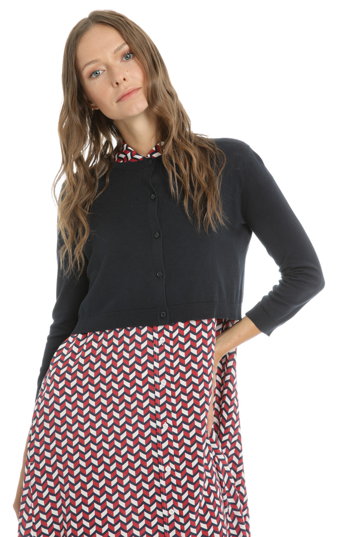 Boxy fit silk blend cardigan Intrend Boxy fit silk blend cardigan Intrend