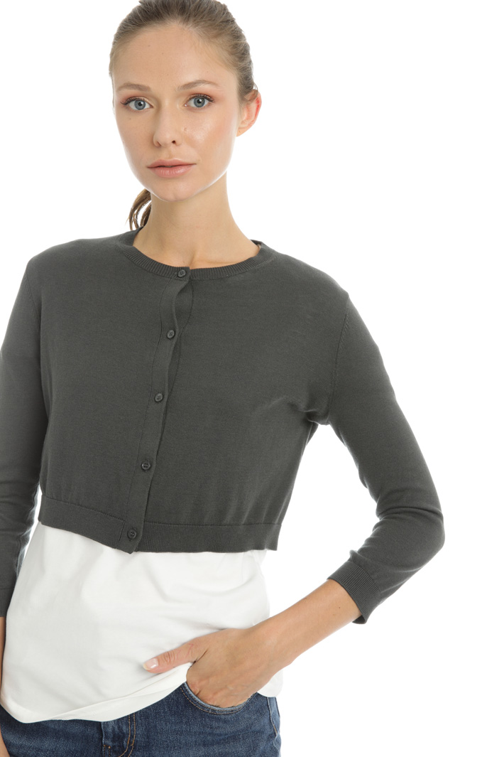 Boxy fit silk blend cardigan Intrend Boxy fit silk blend cardigan Intrend