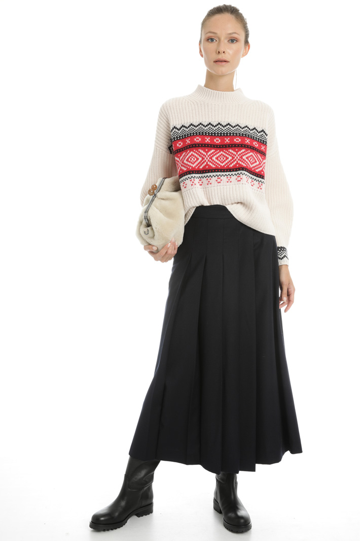 Wool jacquard sweater Intrend Wool jacquard sweater Intrend