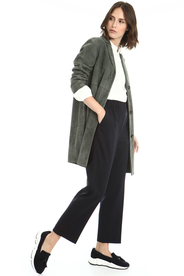 Suede leather duster coat Intrend Suede leather duster coat Intrend