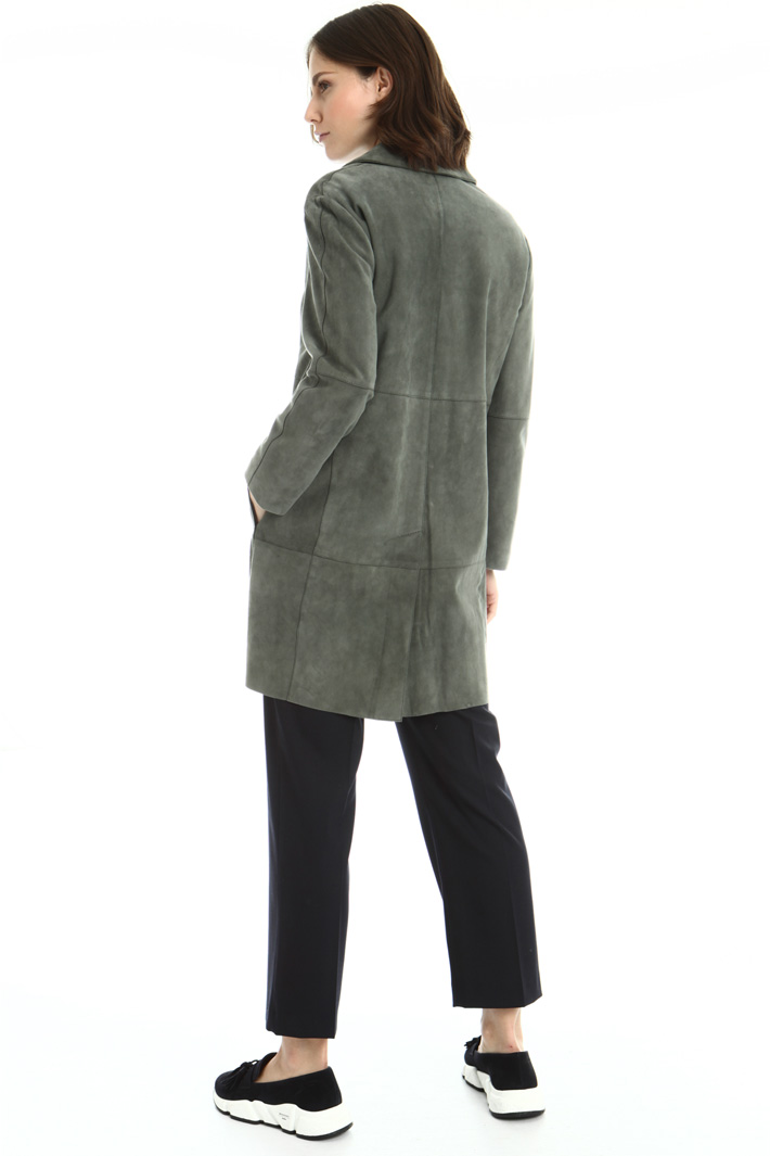 Suede leather duster coat Intrend Suede leather duster coat Intrend