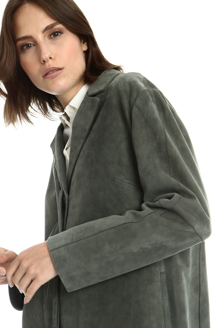 Suede leather duster coat Intrend Suede leather duster coat Intrend