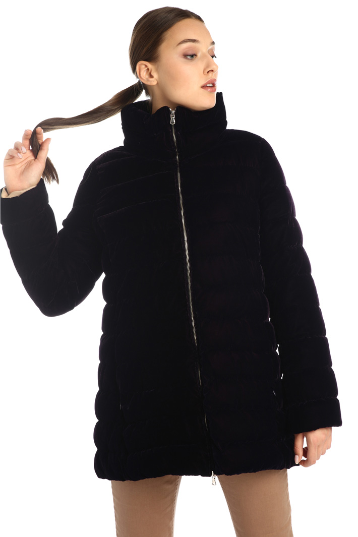 Velvet effect puffer coat Intrend Velvet effect puffer coat Intrend