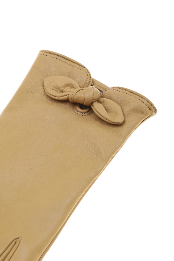 Leather gloves with bow Intrend Leather gloves with bow Intrend
