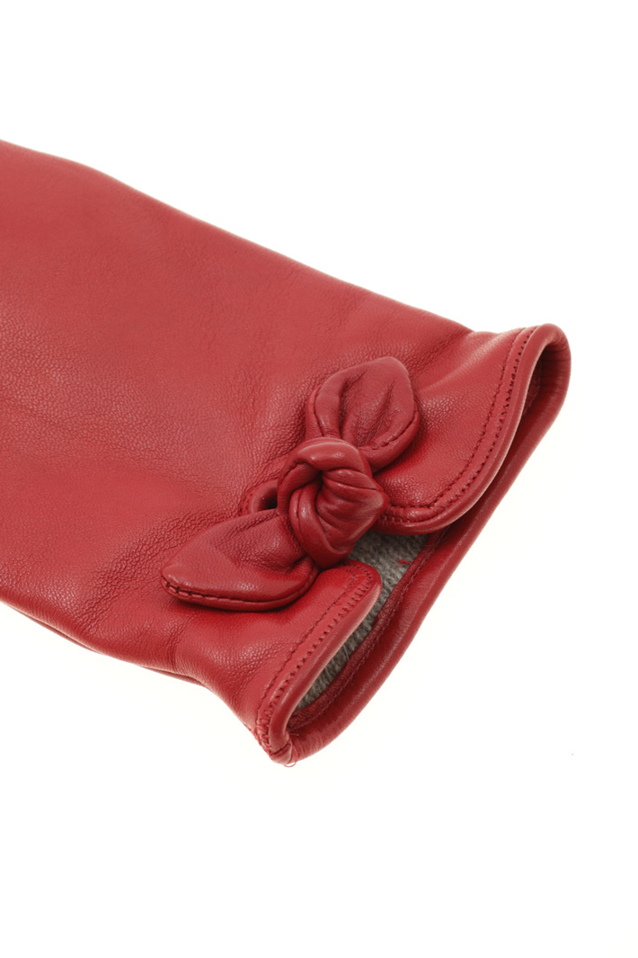 Leather gloves with bow Intrend Leather gloves with bow Intrend