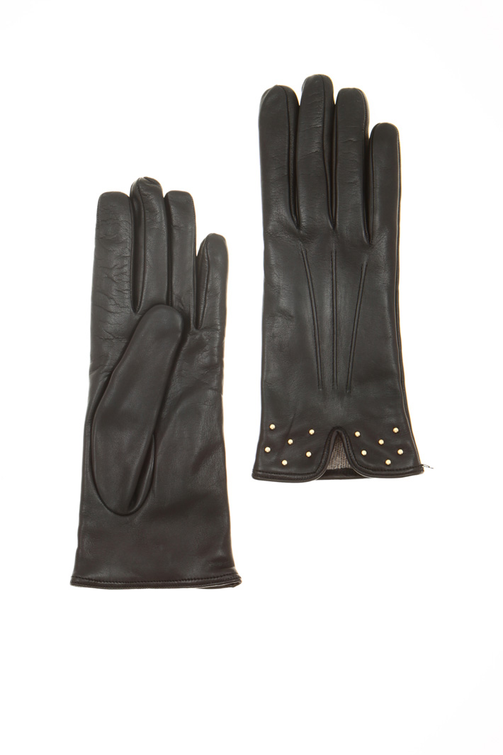 Leather gloves with studs Intrend Leather gloves with studs Intrend