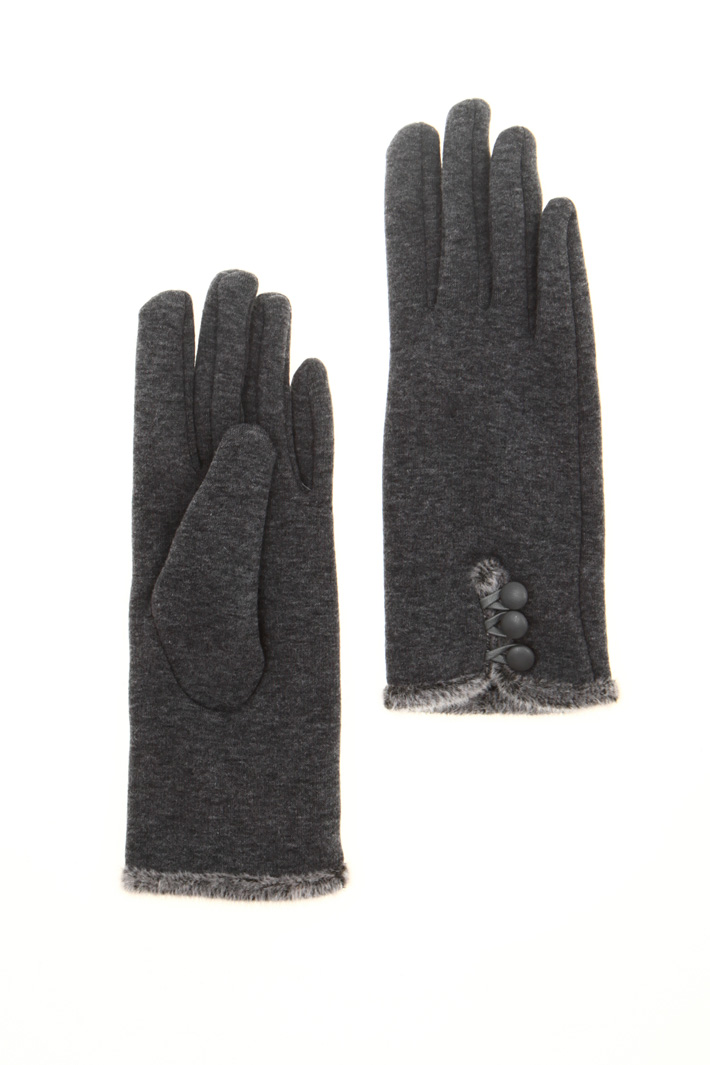 Buttoned jersey gloves Intrend Buttoned jersey gloves Intrend