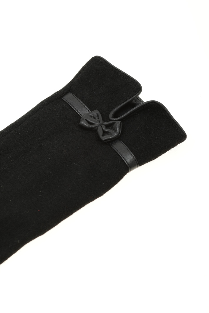 Wool gloves with bow detail Intrend Wool gloves with bow detail Intrend