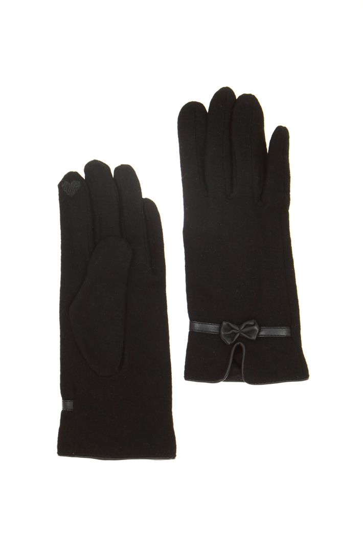 Wool gloves with bow detail Intrend Wool gloves with bow detail Intrend