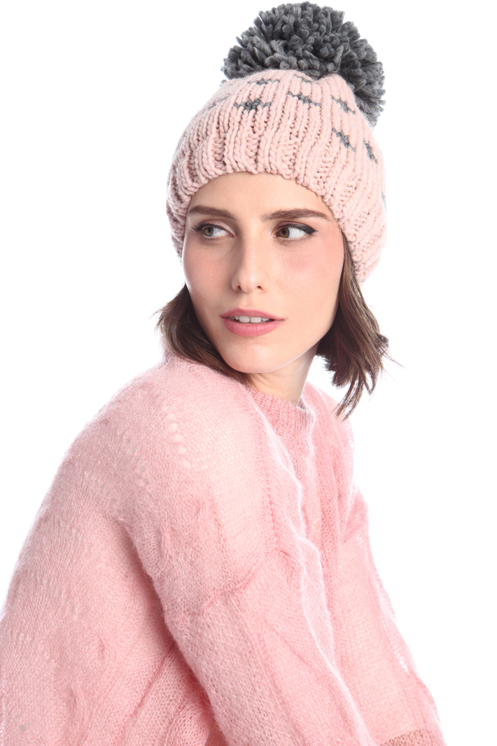 Pompon beanie hat Intrend Pompon beanie hat Intrend