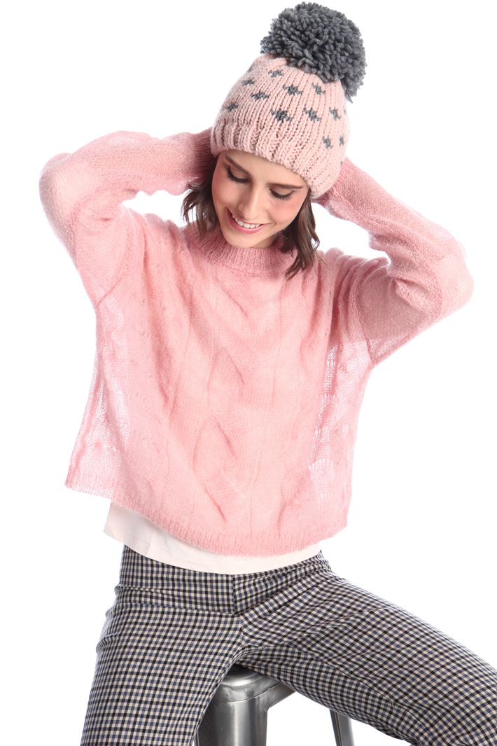 Pompon beanie hat Intrend Pompon beanie hat Intrend