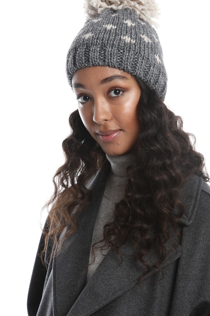 Pompon beanie hat Intrend Pompon beanie hat Intrend