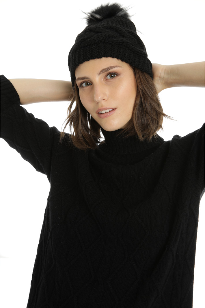 Pompon beanie hat Intrend Pompon beanie hat Intrend