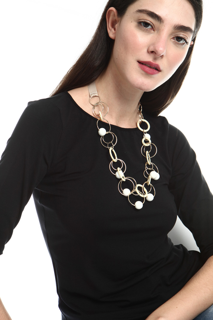 Necklace with gold rings Intrend Necklace with gold rings Intrend