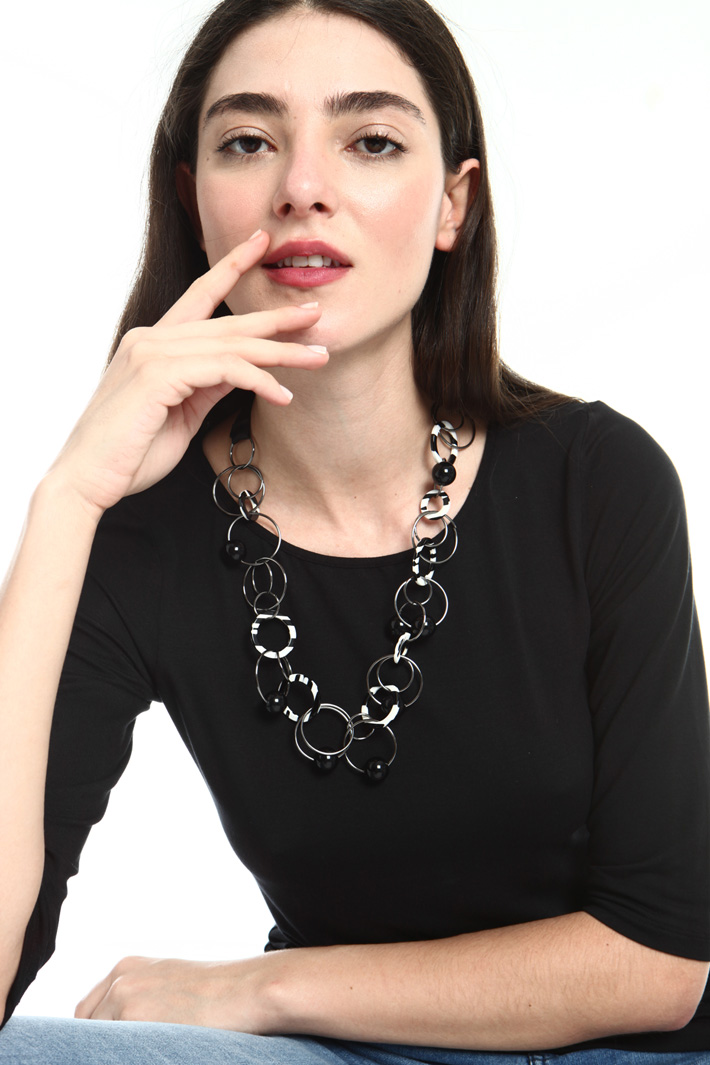 Necklace with gold rings Intrend Necklace with gold rings Intrend