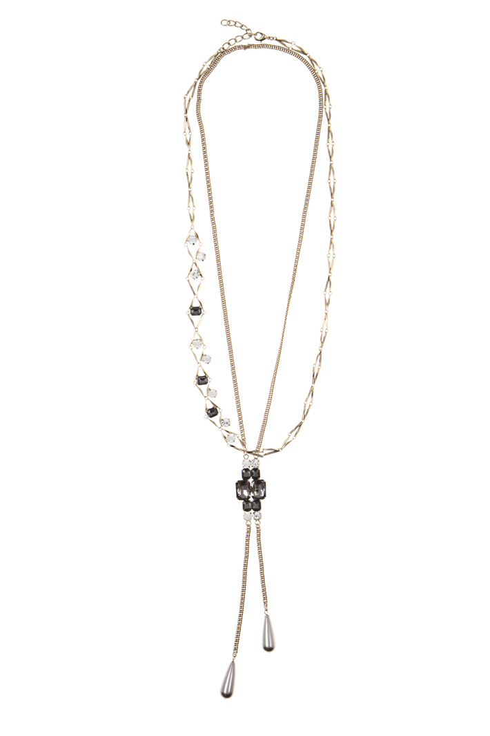 Metal and rhinestone necklace Intrend Metal and rhinestone necklace Intrend