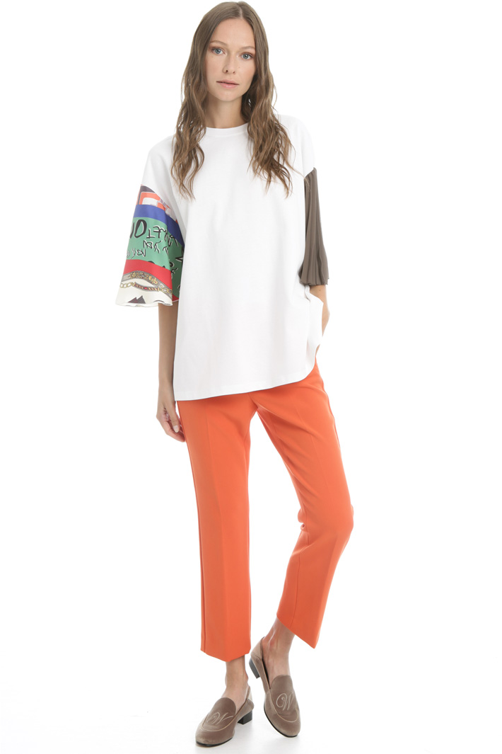 Fancy print sleeve Tee Intrend Fancy print sleeve Tee Intrend