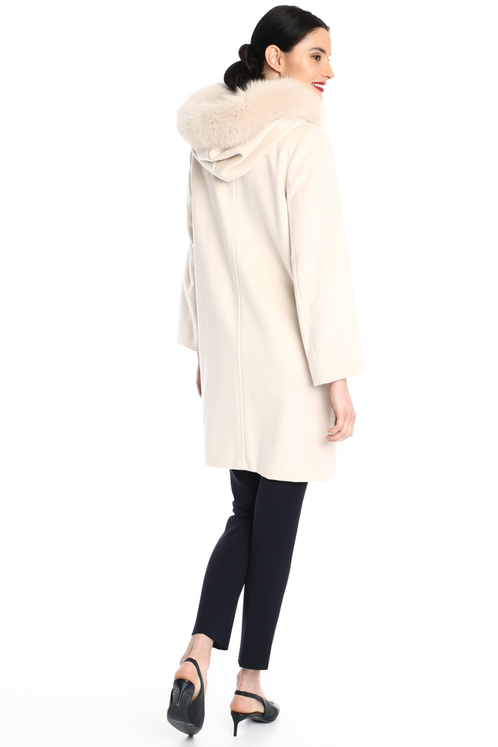 Wool coat with fur trim Intrend Wool coat with fur trim Intrend
