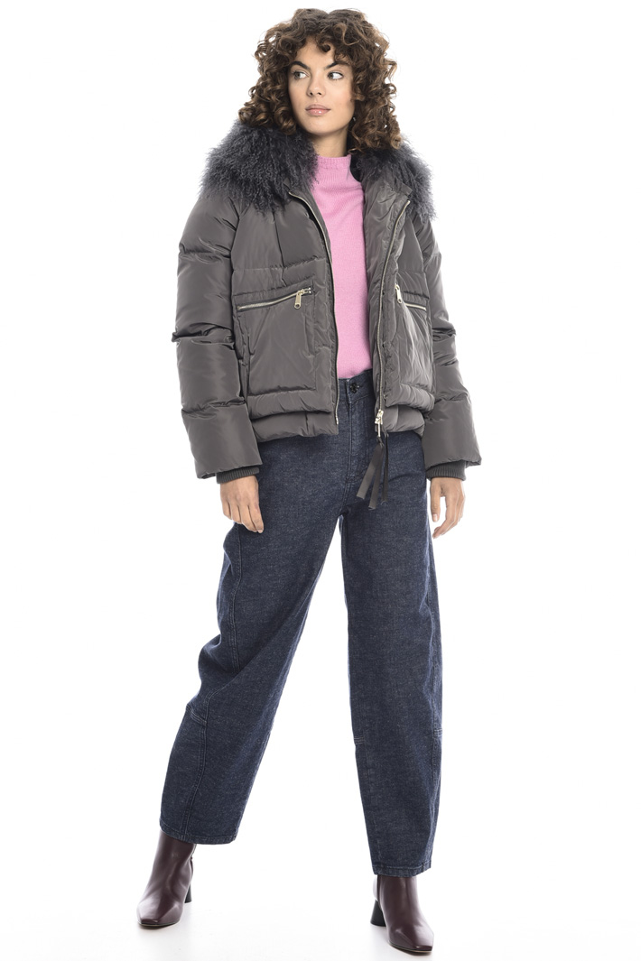 Mongolian fur trim down coat Intrend Mongolian fur trim down coat Intrend