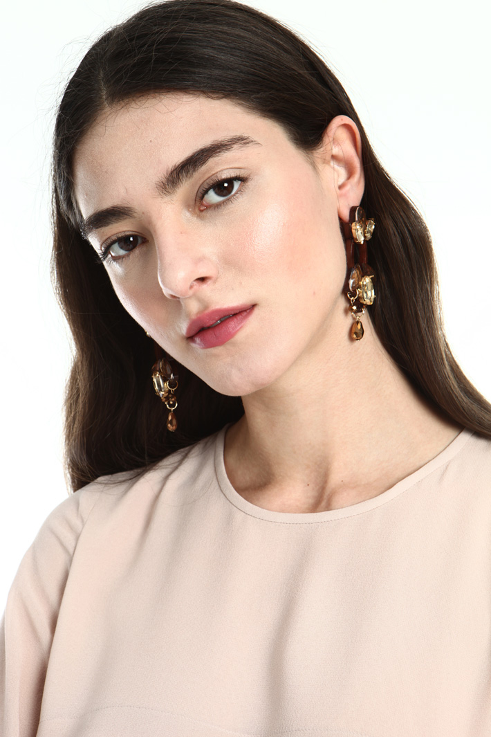Resin and glass earrings Intrend Resin and glass earrings Intrend