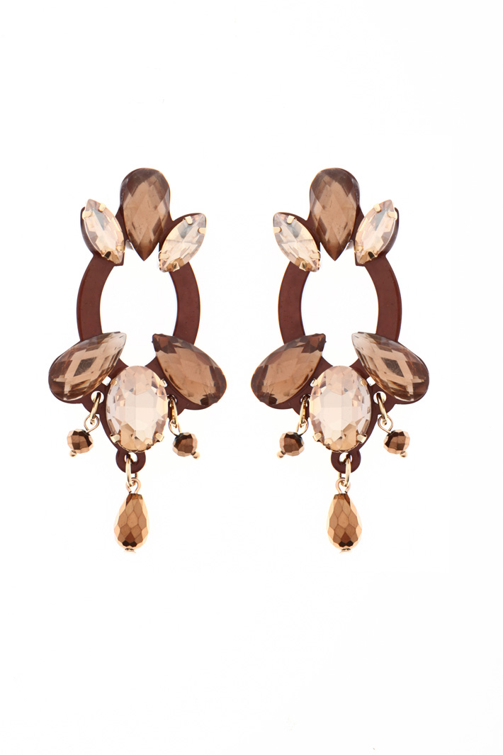 Resin and glass earrings Intrend Resin and glass earrings Intrend