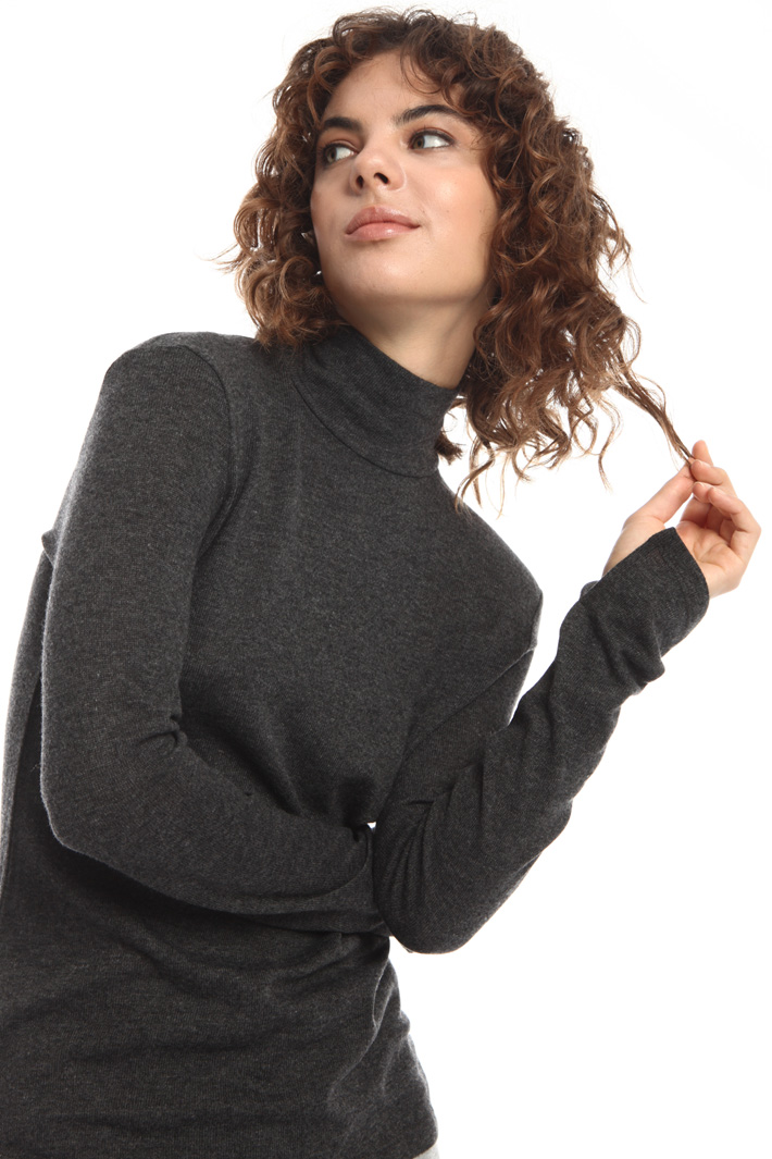Wool blend top with bow-neck Intrend Wool blend top with bow-neck Intrend