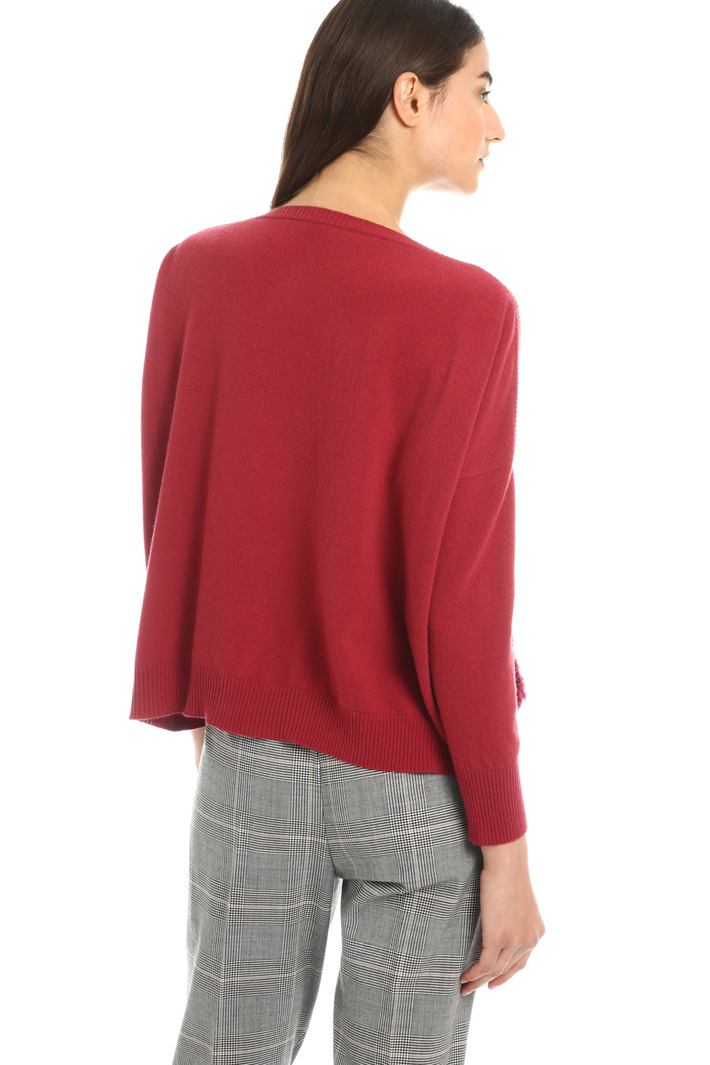 Wool jumper with plush pockets Intrend Wool jumper with plush pockets Intrend