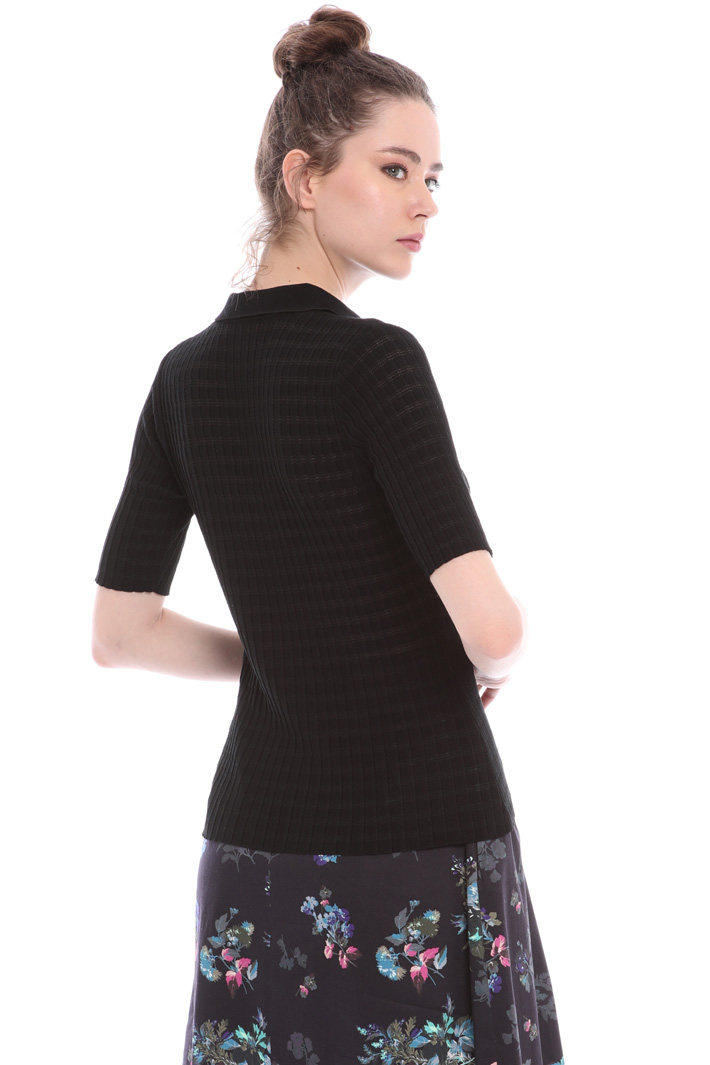 Ribbed polo shirt Intrend Ribbed polo shirt Intrend