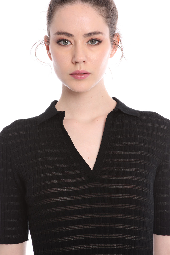 Ribbed polo shirt Intrend Ribbed polo shirt Intrend