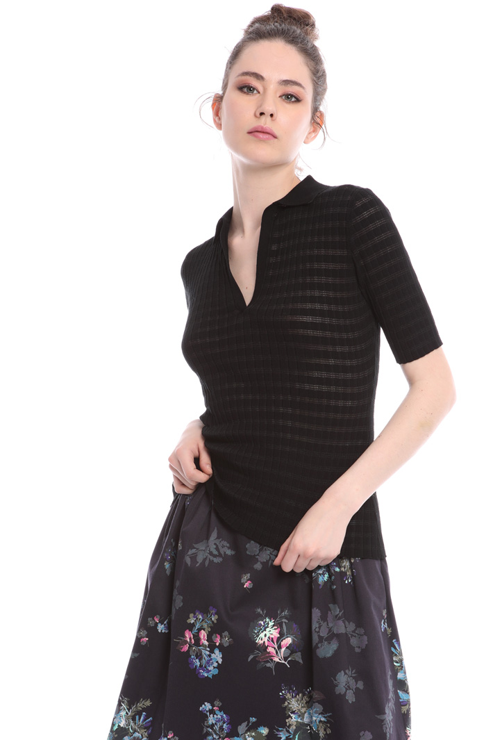 Ribbed polo shirt Intrend Ribbed polo shirt Intrend