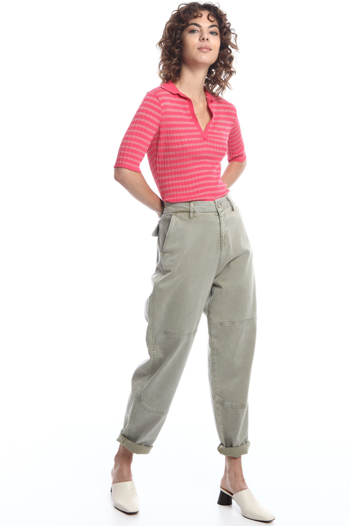 Ribbed polo shirt Intrend Ribbed polo shirt Intrend