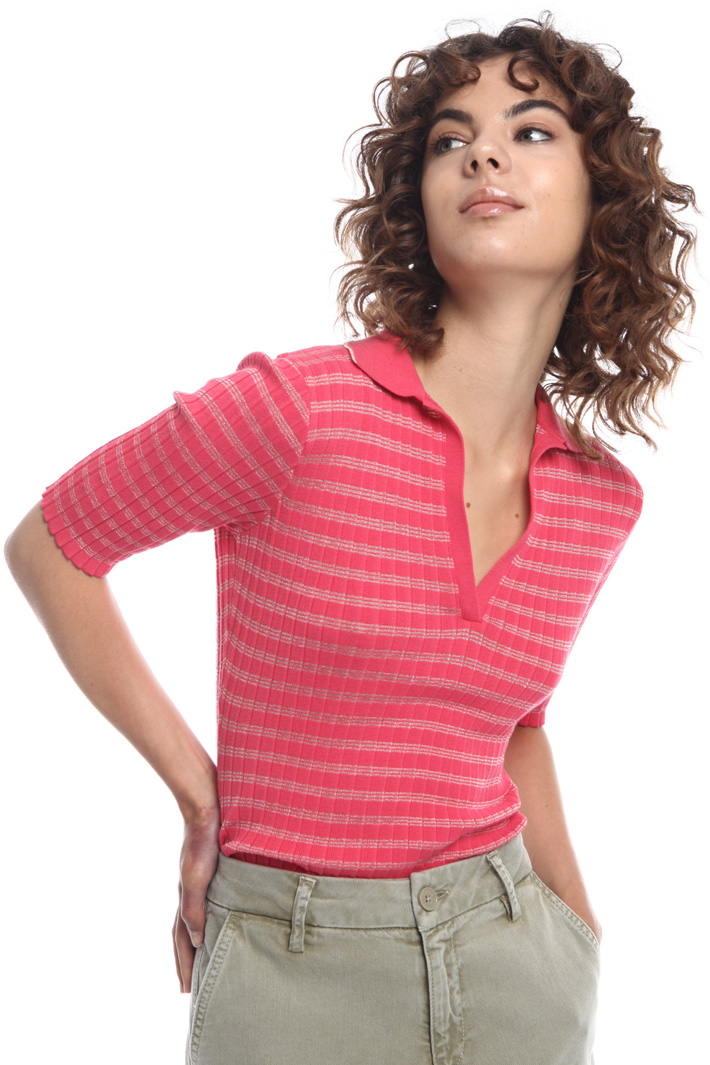 Ribbed polo shirt Intrend Ribbed polo shirt Intrend