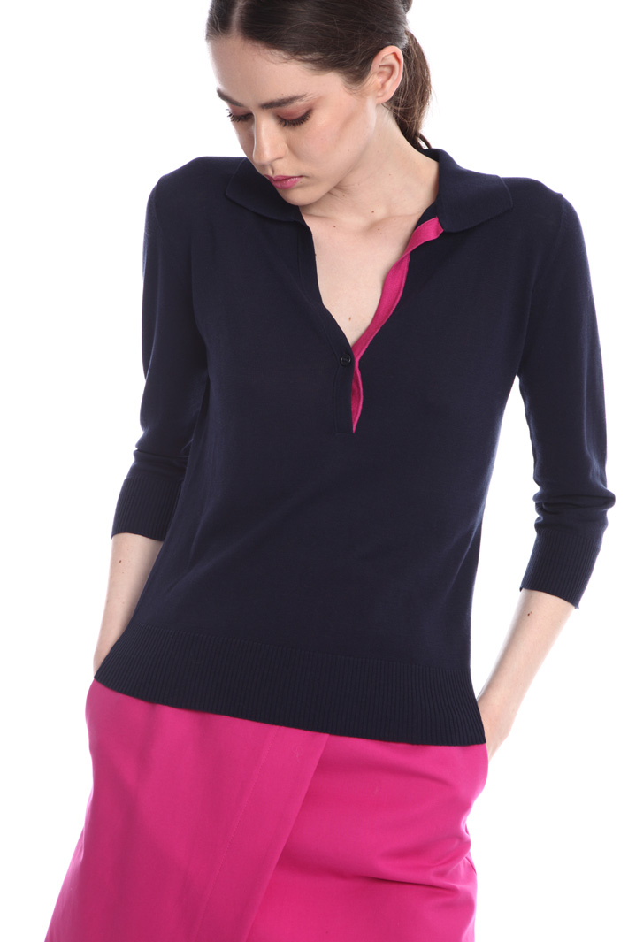 Silk and cotton polo shirt Intrend Silk and cotton polo shirt Intrend