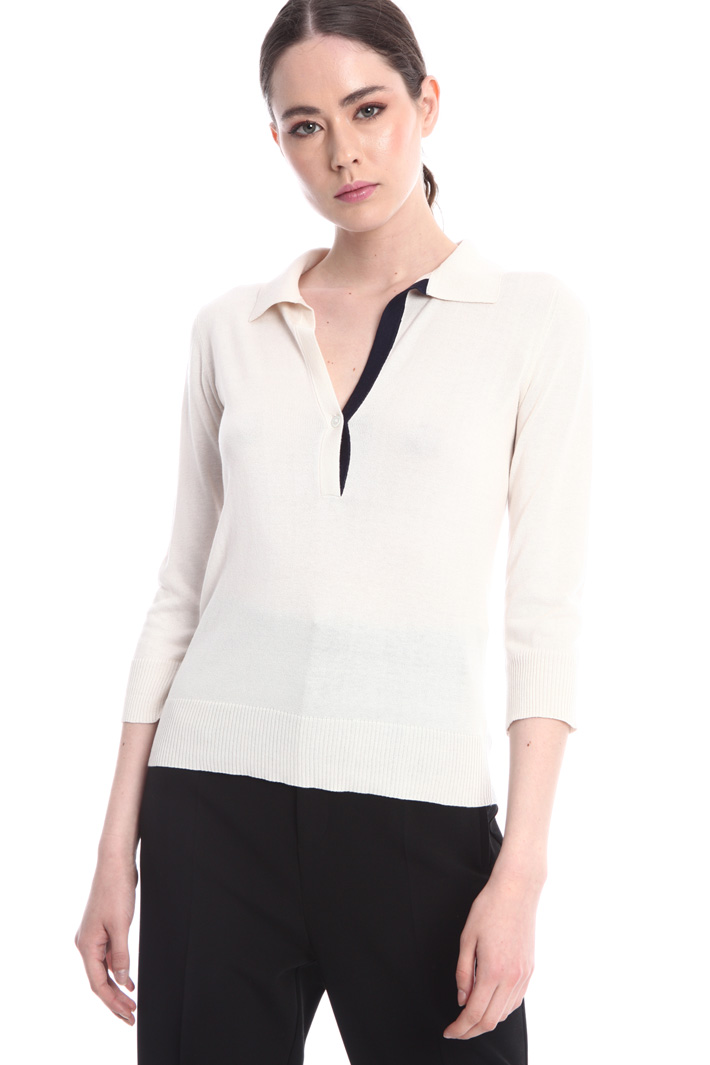 Silk and cotton polo shirt Intrend Silk and cotton polo shirt Intrend