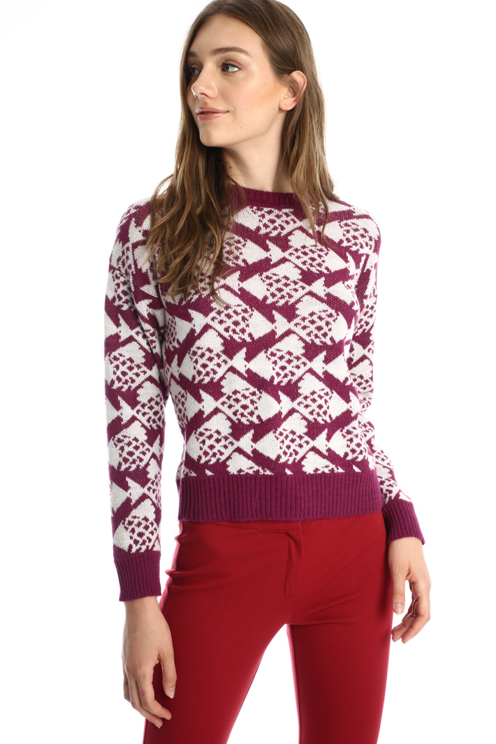 Wool jacquard sweater Intrend Wool jacquard sweater Intrend