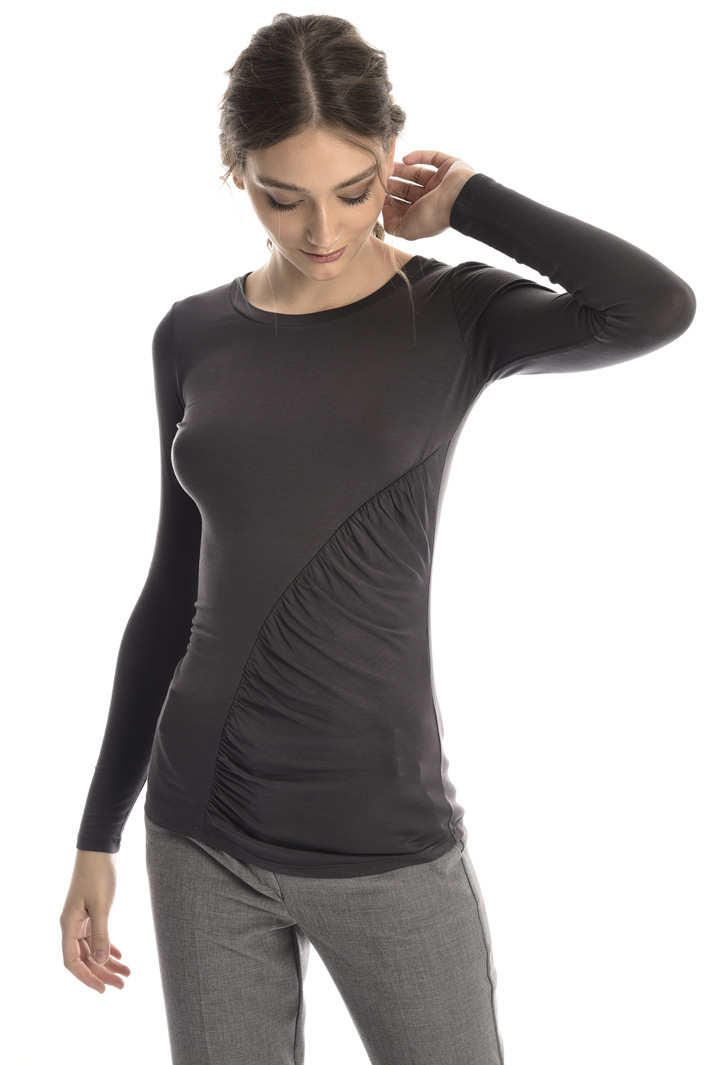 T-shirt with draped insert Intrend T-shirt with draped insert Intrend